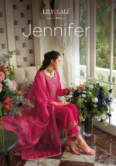 Jennifer By Lily And Lali Viscose Gaji Silk Wholesale Kurti With Bottom Dupatta In India